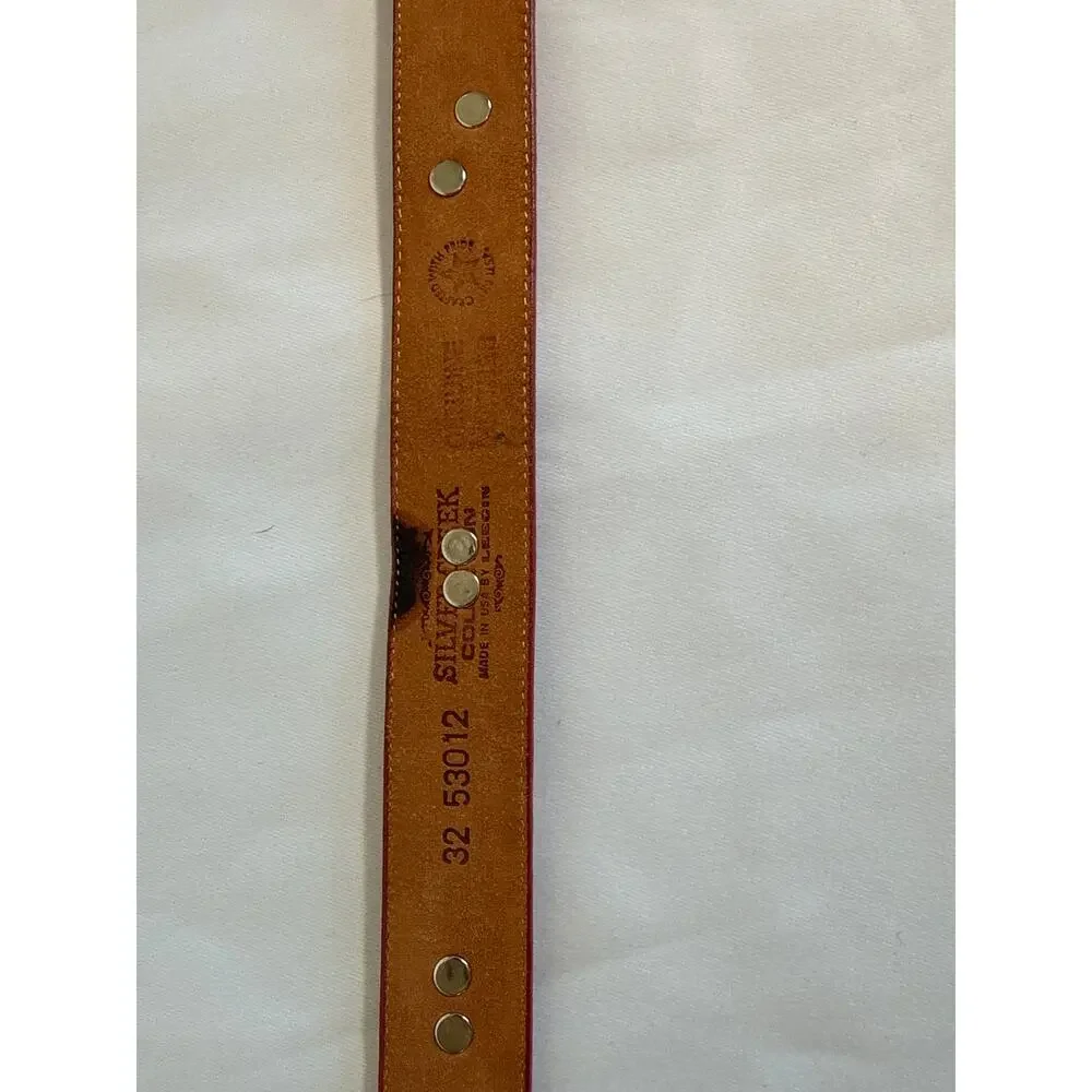 Vintage Silver Creek Collection Southwestern Concho Belt – Red Leather – Size 32